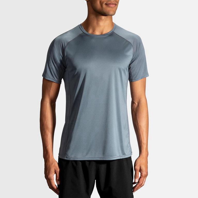 Brooks Stealth Mens Short Sleeve Running Shirt - Blue - Philippines (165732SCZ)